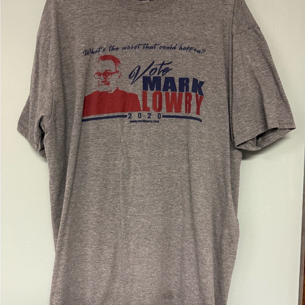 Vote Mark Lowry 2020 Graphic Tee - Gray 2XL